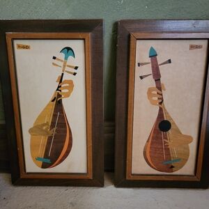 A set of 2 vintage MCM Amoroso music pieces